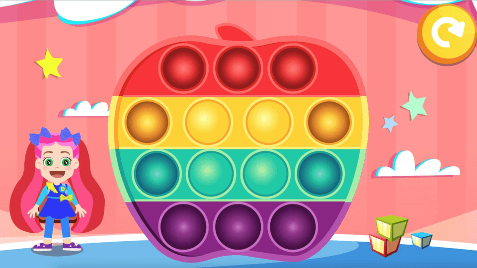 Rainbow Apple Pop it Fidget Toy