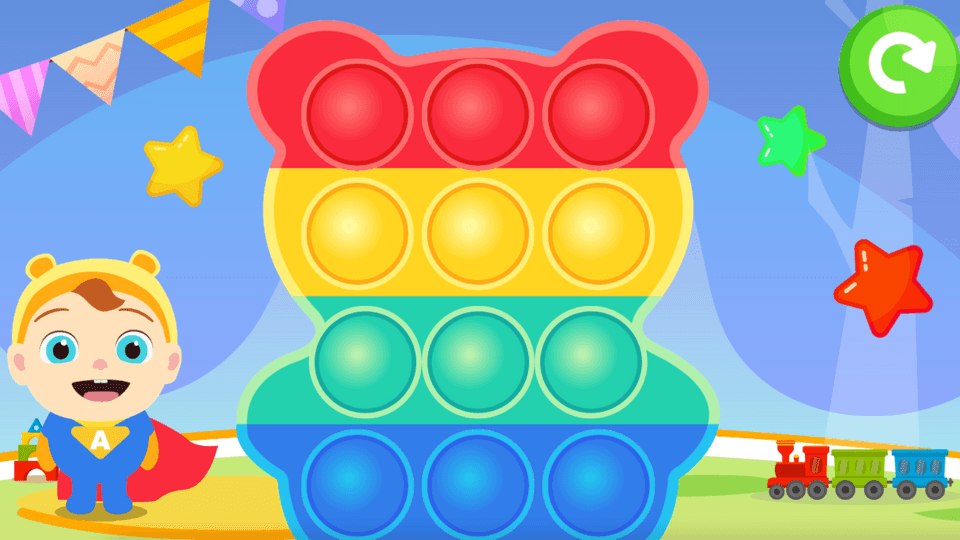 Rainbow Bear Pop it Fidget Toy