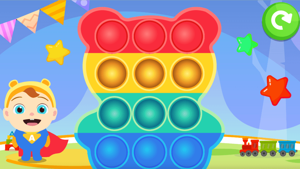 Rainbow Bear Pop it Fidget Toy